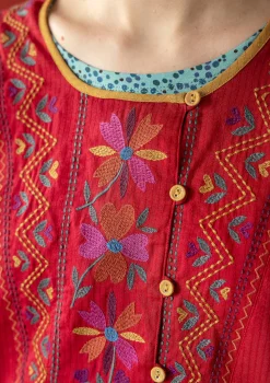Fashion Gudrun Sjödén Webtunika „Wanja“ aus Bio-Baumwolle mohn