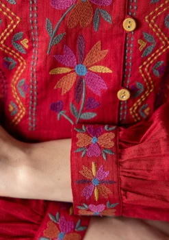 Fashion Gudrun Sjödén Webtunika „Wanja“ aus Bio-Baumwolle mohn