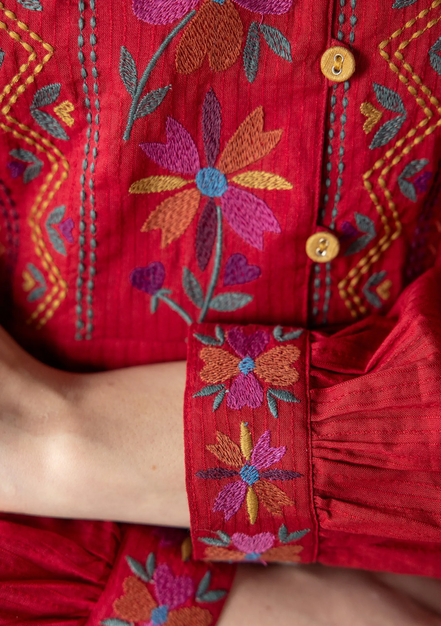 Fashion Gudrun Sjödén Webtunika „Wanja“ aus Bio-Baumwolle mohn