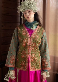 Outlet Gudrun Sjödén Wendejacke „Asta“ aus Bio-Baumwolle indigogrün