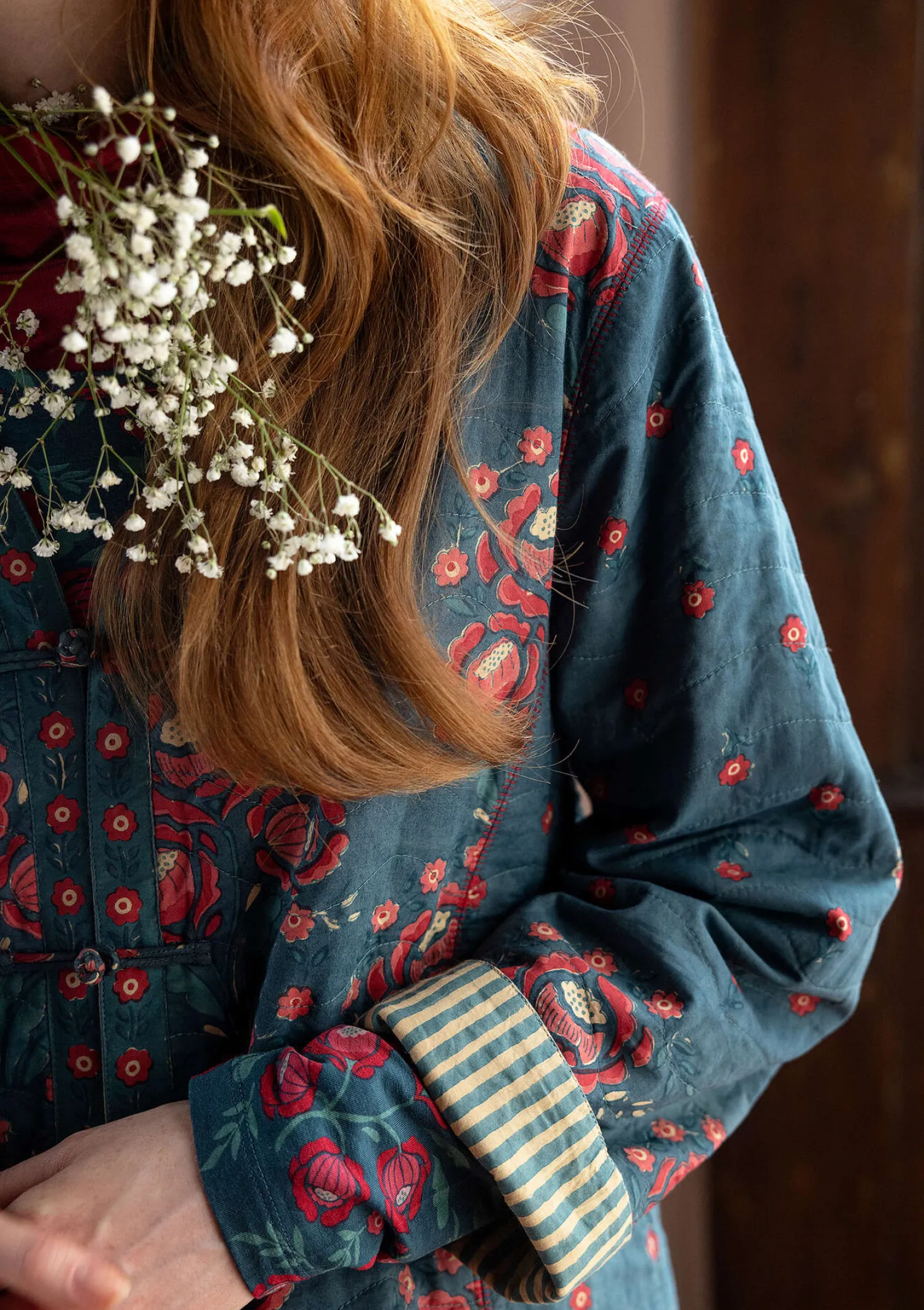 Store Gudrun Sjödén Wendejacke „Asta“ aus Bio-Baumwolle indigogrün