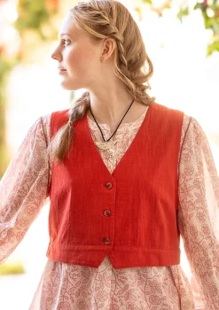 Clearance Gudrun Sjödén Weste „Stina“ aus Bio-Baumwollgewebe tinte