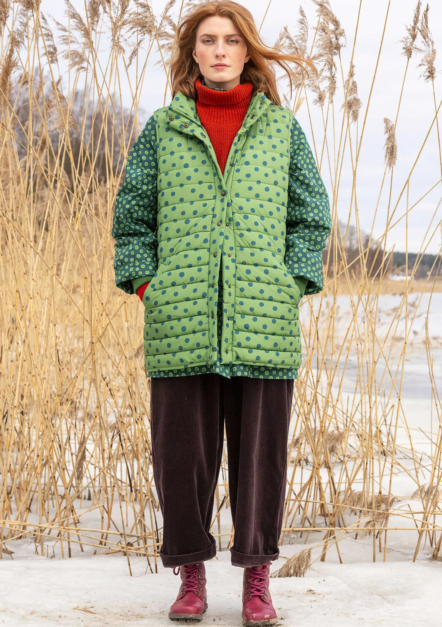 Cheap Gudrun Sjödén Weste „Susan“ aus Recycling-Polyester kaktus