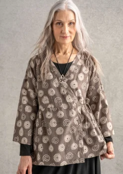 Cheap Gudrun Sjödén Wickelbluse „Clay“ aus Bio-Baumwolle kashish
