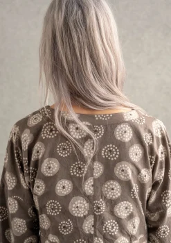 Hot Gudrun Sjödén Wickelbluse „Clay“ aus Bio-Baumwolle indigogrün