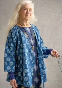 Cheap Gudrun Sjödén Wickelbluse „Clay“ aus Bio-Baumwolle indigo