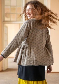 New Gudrun Sjödén Wickelbluse „Piccolo“ aus Leinen taupe