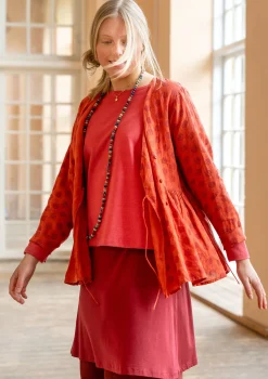Store Gudrun Sjödén Wickelbluse „Piccolo“ aus Leinen ziegel